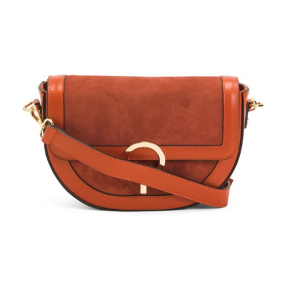 CHEVAL Made In Italy Leather Crossbody With Round Hardware - Picture 1 of 3